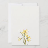 Elegant Yellow Daffodil Watercolor Wedding Einladu Dankeskarte (Rückseite)