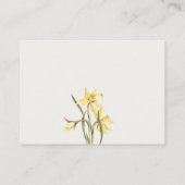 Elegant Yellow Daffodil Watercolor Wedding Website Begleitkarte (Rückseite)