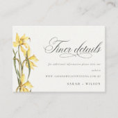 Elegant Yellow Daffodil Watercolor Wedding Website Begleitkarte (Vorderseite)