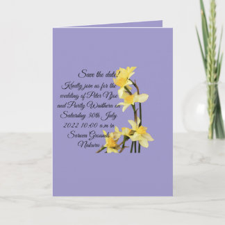 Elegant Yellow Daffodil wedding Save the Date Card Karte