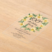 Elegant Yellow Daffodils Floral 100. Geburtstag Acryleinladungen (Ablage )