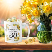 Elegant Yellow Daffodils Floral 30. Geburtstag Kaffeetasse