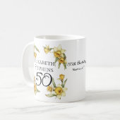 Elegant Yellow Daffodils Floral 50. Geburtstag Kaffeetasse (Vorderseite Links)