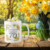 Elegant Yellow Daffodils Floral 70. Geburtstag Kaffeetasse