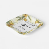 Elegant Yellow Daffodils Floral 80. Geburtstag Pappteller (Gewinkelt)