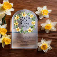 Elegant Yellow Daffodils Floral 90. Geburtstag