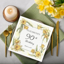 Elegant Yellow Daffodils Floral 90. Geburtstag