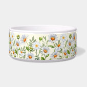 Elegant Yellow Daisy Personalized Pet Bowl Napf (Links)