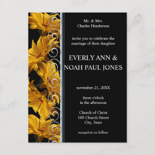 Elegant Yellow Daisy Wedding Einladung