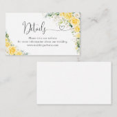 Elegant Yellow Details Enclosure Card Begleitkarte (Vorne/Hinten)
