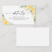 Elegant Yellow Details Enclosure Card Begleitkarte (Vorne/Hinten)