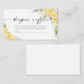 Elegant Yellow Diaper Raffle Begleitkarte (Vorne/Hinten)