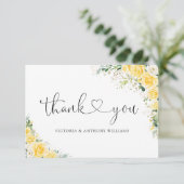 Elegant Yellow Flat Thank You Card Dankeskarte (Stehend Vorderseite)