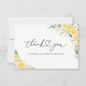 Elegant Yellow Flat Thank You Card Dankeskarte (Vorderseite)