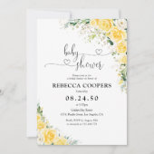 Elegant Yellow Floral Baby Shower Invitation Einladung (Vorderseite)