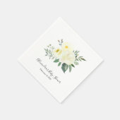 Elegant Yellow Floral Baby Shower Napkin Serviette (Ecke)