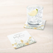 Elegant Yellow Floral Baby Shower Rechteckiger Pappuntersetzer (Vor Ort)