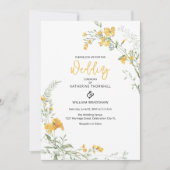 Elegant Yellow Floral Boho Hochzeitseinladung Einladung (Vorderseite)