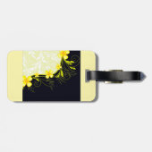 Elegant Yellow Floral Damask Gepäckanhänger (Rückseite horizontal)