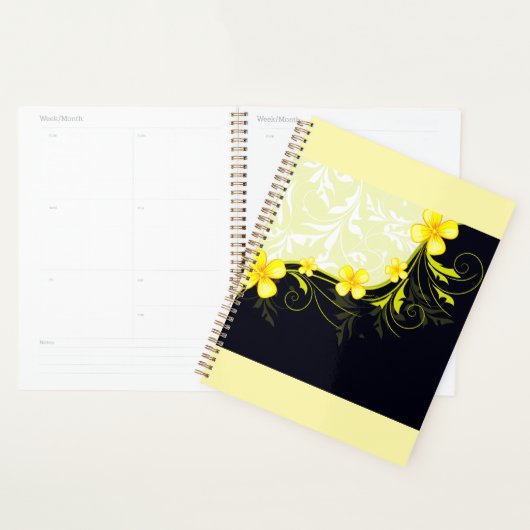 Elegant Yellow Floral Damask Planer (Anzeige)