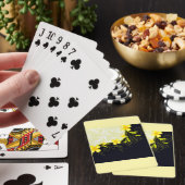 Elegant Yellow Floral Damask Spielkarten (In Situ)