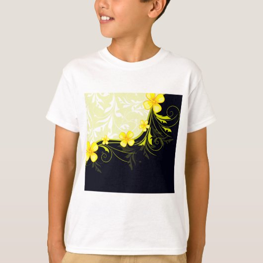 Elegant Yellow Floral Damask T-Shirt (Vorderseite)