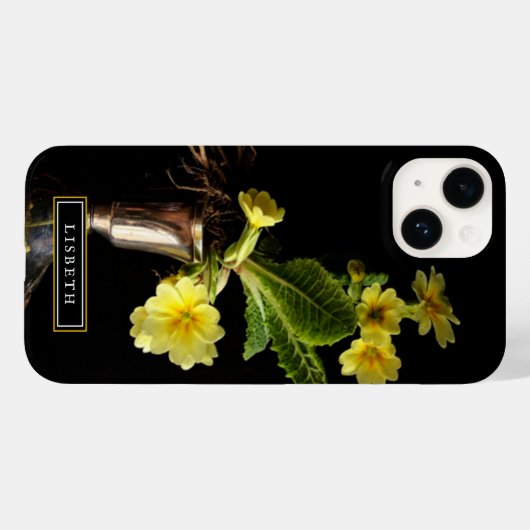 Elegant Yellow Floral iPhone Case (Rückseite (Horizontal))