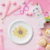 Elegant Yellow Floral Sunflower Baby Shower Pappteller (Party)