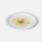 Elegant Yellow Floral Sunflower Baby Shower Pappteller (Schrägansicht)