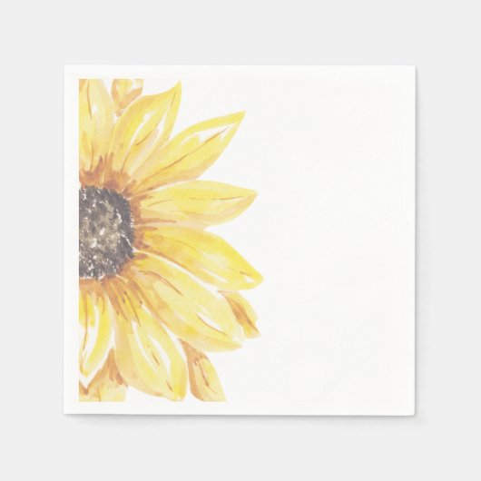 Elegant Yellow Floral Sunflower Baby Shower Serviette (Vorderseite)