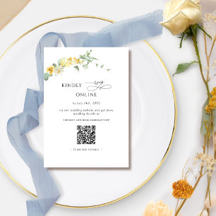Elegant Yellow Floral UAWG Online, QR Code Begleitkarte