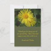 Elegant Yellow Floral Wedding Danke Card (Vorderseite)