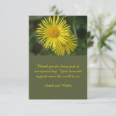 Elegant Yellow Floral Wedding Danke Card (Stehend Vorderseite)