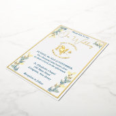 Elegant Yellow Floral Wedding Folieneinladung (Gedreht)