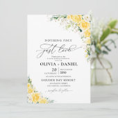 Elegant Yellow Floral Wedding Invitation Einladung (Stehend Vorderseite)