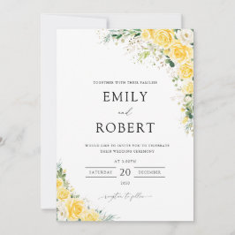 Elegant Yellow Floral Wedding Invitation Einladung