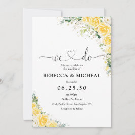 Elegant Yellow Floral Wedding Invitation Einladung