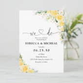 Elegant Yellow Floral Wedding Invitation Einladung (Stehend Vorderseite)