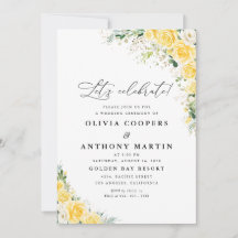 Elegant Yellow Floral Wedding Invitation