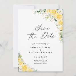Elegant Yellow Floral Wedding Save The Date