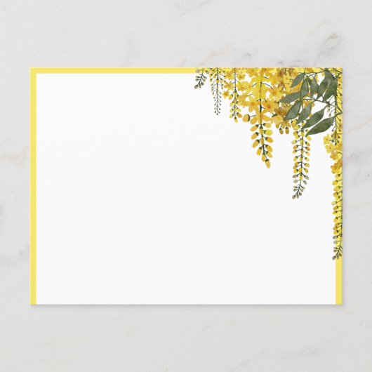 Elegant Yellow Flowers Botanical Postcard Postkarte (Vorderseite)