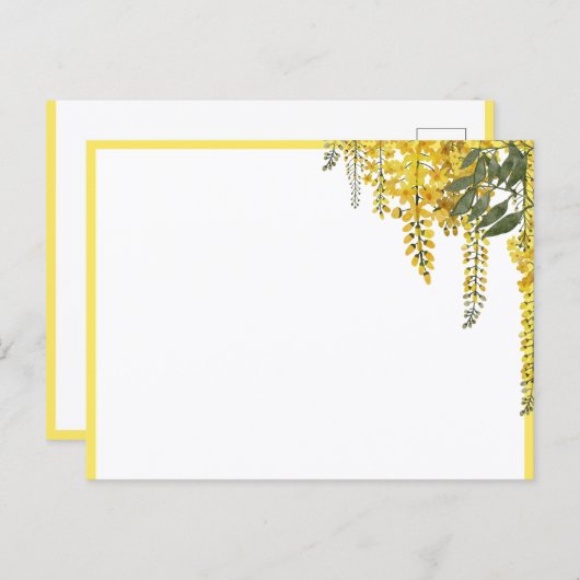Elegant Yellow Flowers Botanical Postcard Postkarte (Vorne/Hinten)