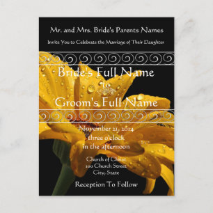 Elegant Yellow Gerber Daisy Wedding Einladung