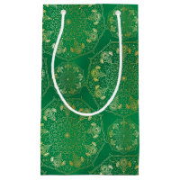 Elegant Yellow Gold Daisy Snowdrop Mandala Green