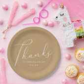 Elegant Yellow Graduation Party Danke Script Pappteller (Party)