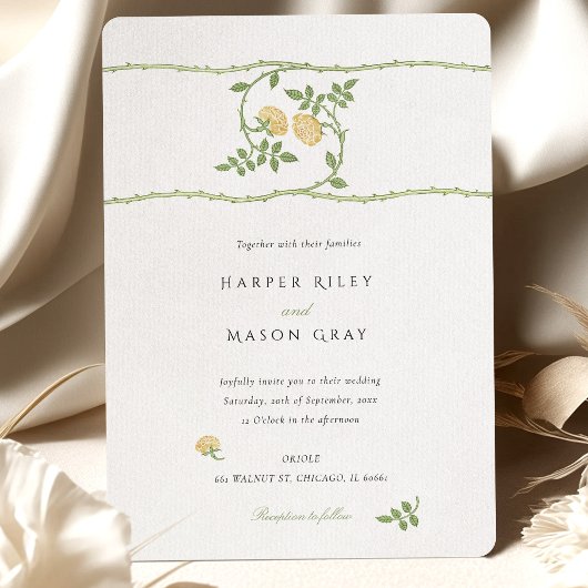 Elegant Yellow Greenerity Wedding Einladung