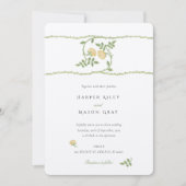 Elegant Yellow Greenerity Wedding Einladung (Vorderseite)