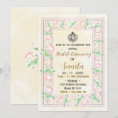 Elegant Yellow Haldi Ceremony Invitation Card Einladung (Vorne/Hinten)