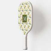 Elegant Yellow Hydragea Floral Monogram Pickleball Schläger (Links)