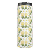 Elegant Yellow Hydragea Floral Monogram Thermosbecher (Rückseite)